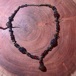 Unique Bronze Earth Toned Beaded Necklace